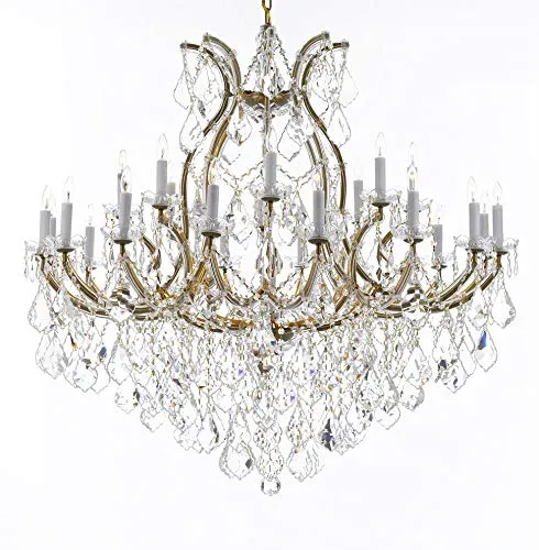 Swarovski Crystal Trimmed Chandelier Lighting Chandeliers H46" X W46" Dressed with Large, Luxe Crystals! - Great for The Foyer, Entry Way, Living Room, Family Room and More! - A83-B90/2MT/24 1SW