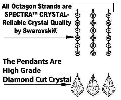 Swarovski Crystal Trimmed Chandelier Lighting Chandeliers H46" X W46" Dressed with Large, Luxe Crystals! - Great for The Foyer, Entry Way, Living Room, Family Room and More! - A83-B90/2MT/24 1SW