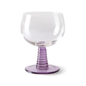 Swirl Wine Glass Low Purple