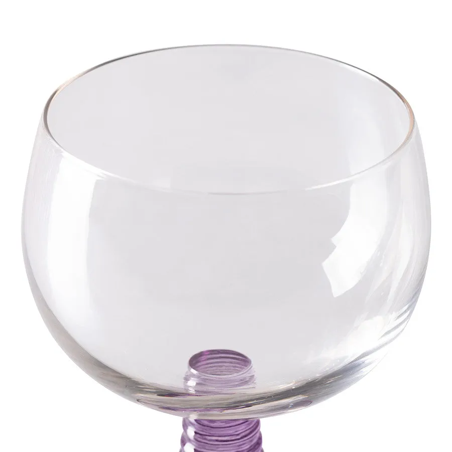 Swirl Wine Glass Low Purple