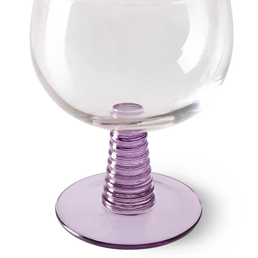 Swirl Wine Glass Low Purple