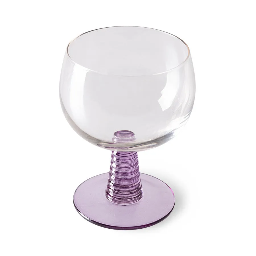 Swirl Wine Glass Low Purple