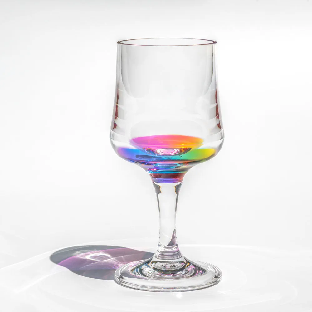 Teardrop 8oz Rainbow Acrylic Wine Stemware | Set of 6