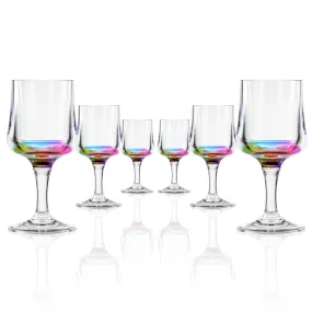 Teardrop 8oz Rainbow Acrylic Wine Stemware | Set of 6