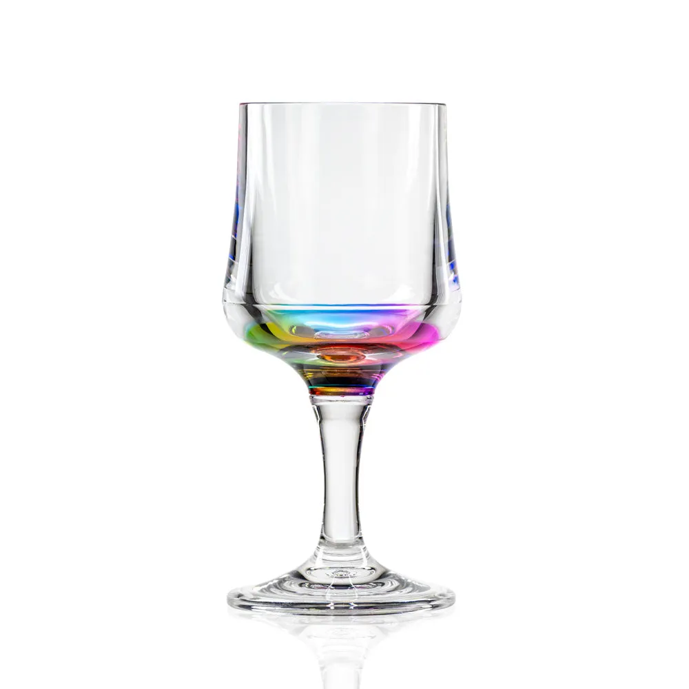 Teardrop 8oz Rainbow Acrylic Wine Stemware | Set of 6