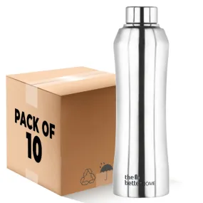 The Better Home Steel Water Bottle (10Pcs-1 Litre) Water Bottle For Kids School | Water Bottle For Home | Leak- Proof BPA Free | Gym Water Bottle | Water Bottle For Office | Aesthetic Water Bottle