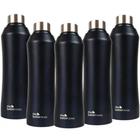 The Better Home Steel Water Bottle (5Pcs-1 Litre) Water Bottle For Kids School | Water Bottle For Home | Leak- Proof BPA Free | Gym Water Bottle | Water Bottle For Office | Aesthetic Water Bottle