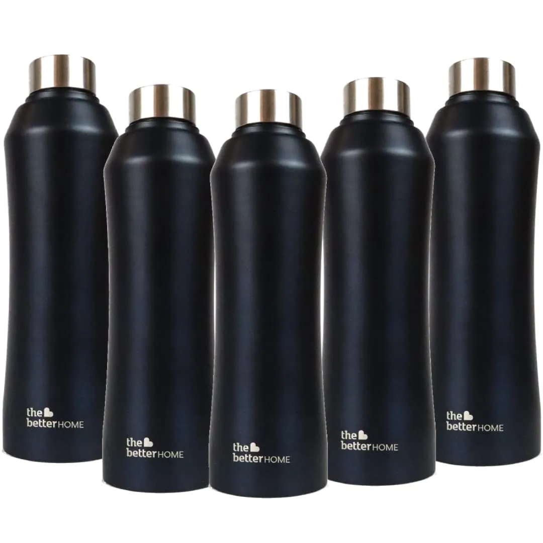 The Better Home Steel Water Bottle (5Pcs-1 Litre) Water Bottle For Kids School | Water Bottle For Home | Leak- Proof BPA Free | Gym Water Bottle | Water Bottle For Office | Aesthetic Water Bottle