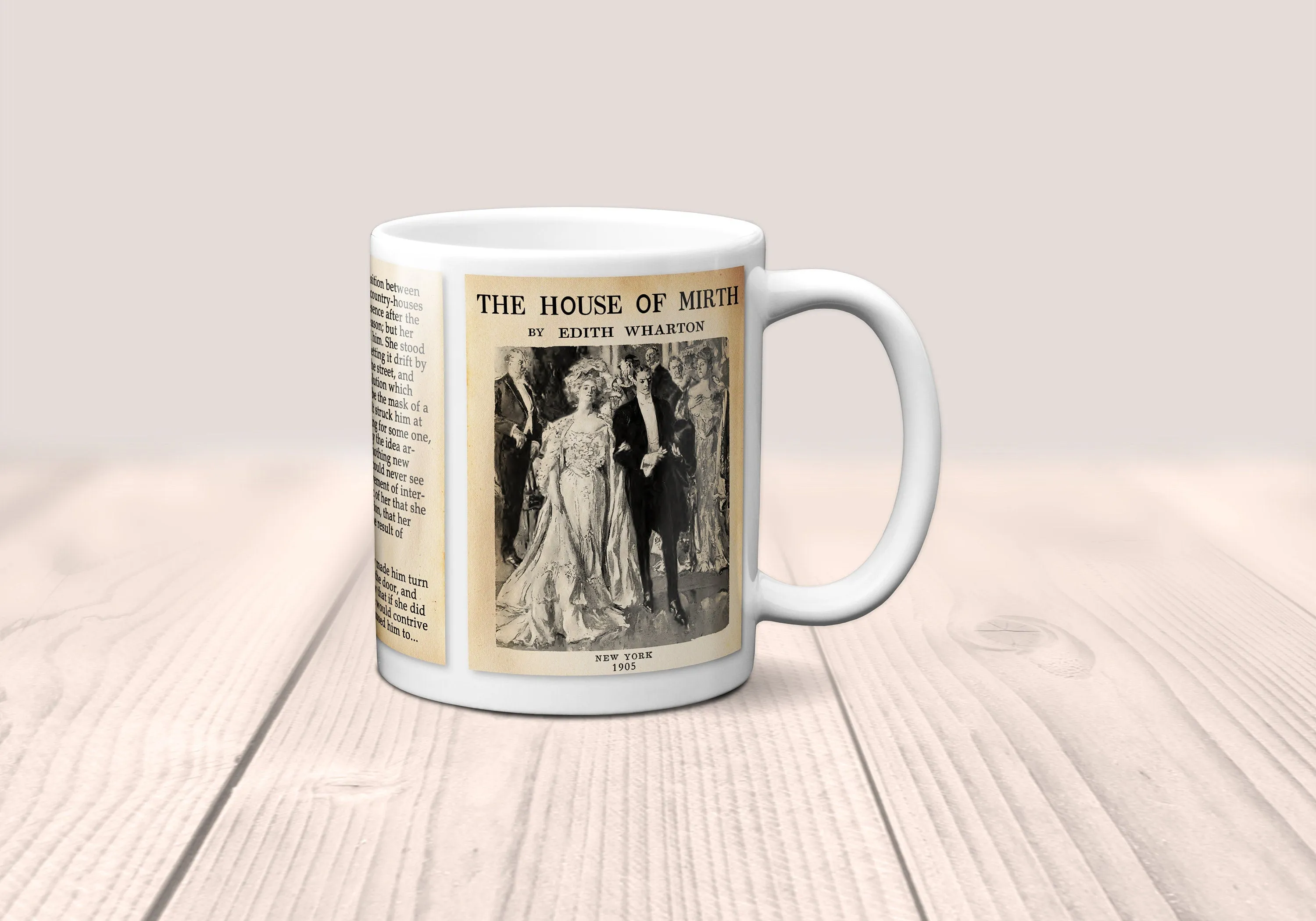 The House of Mirth by Edith Wharton Mug. Coffee Mug with House of Mirth book Title and Book Pages, Bookish Gift, Literature Mug, Book Lover