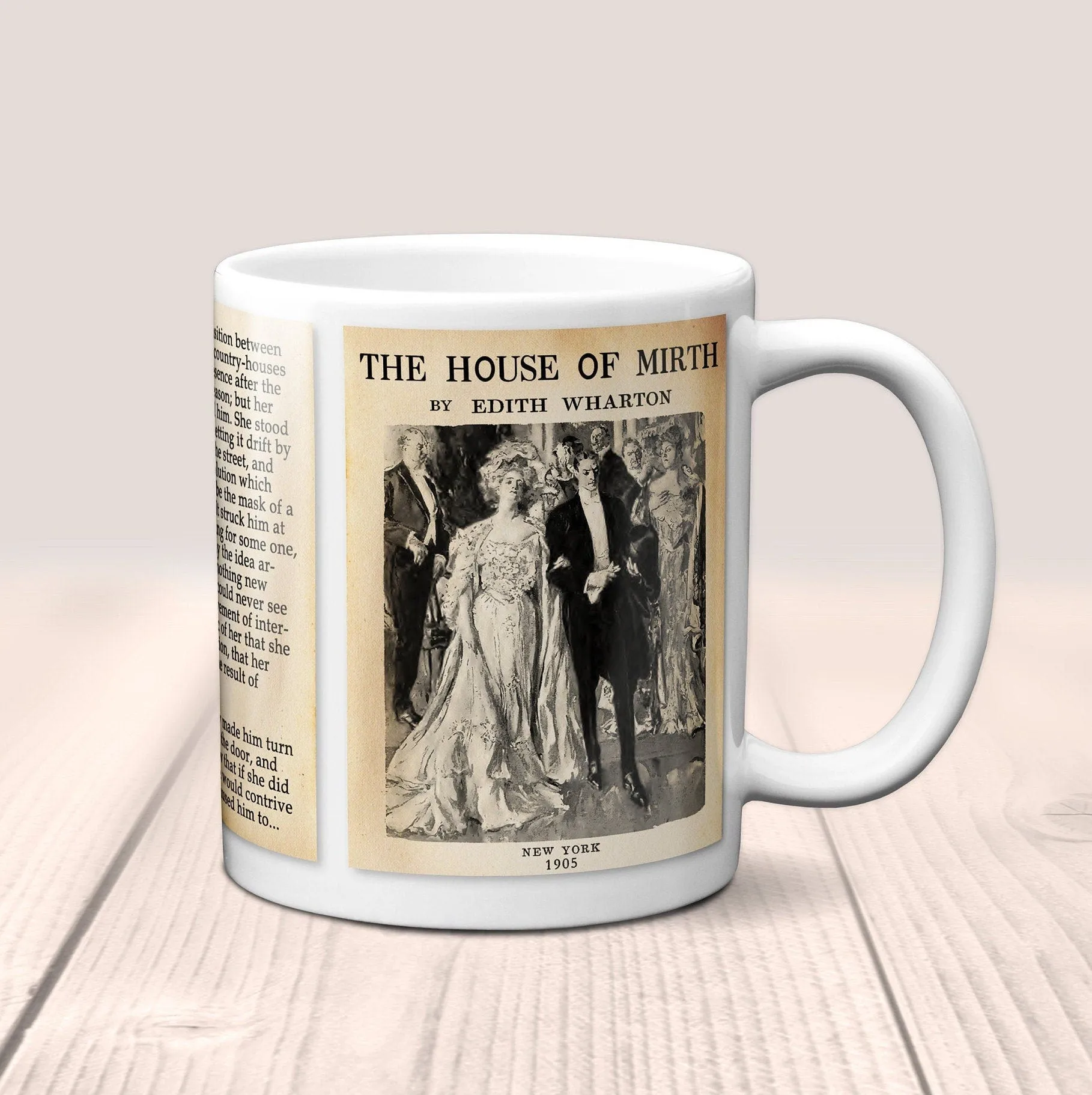 The House of Mirth by Edith Wharton Mug. Coffee Mug with House of Mirth book Title and Book Pages, Bookish Gift, Literature Mug, Book Lover