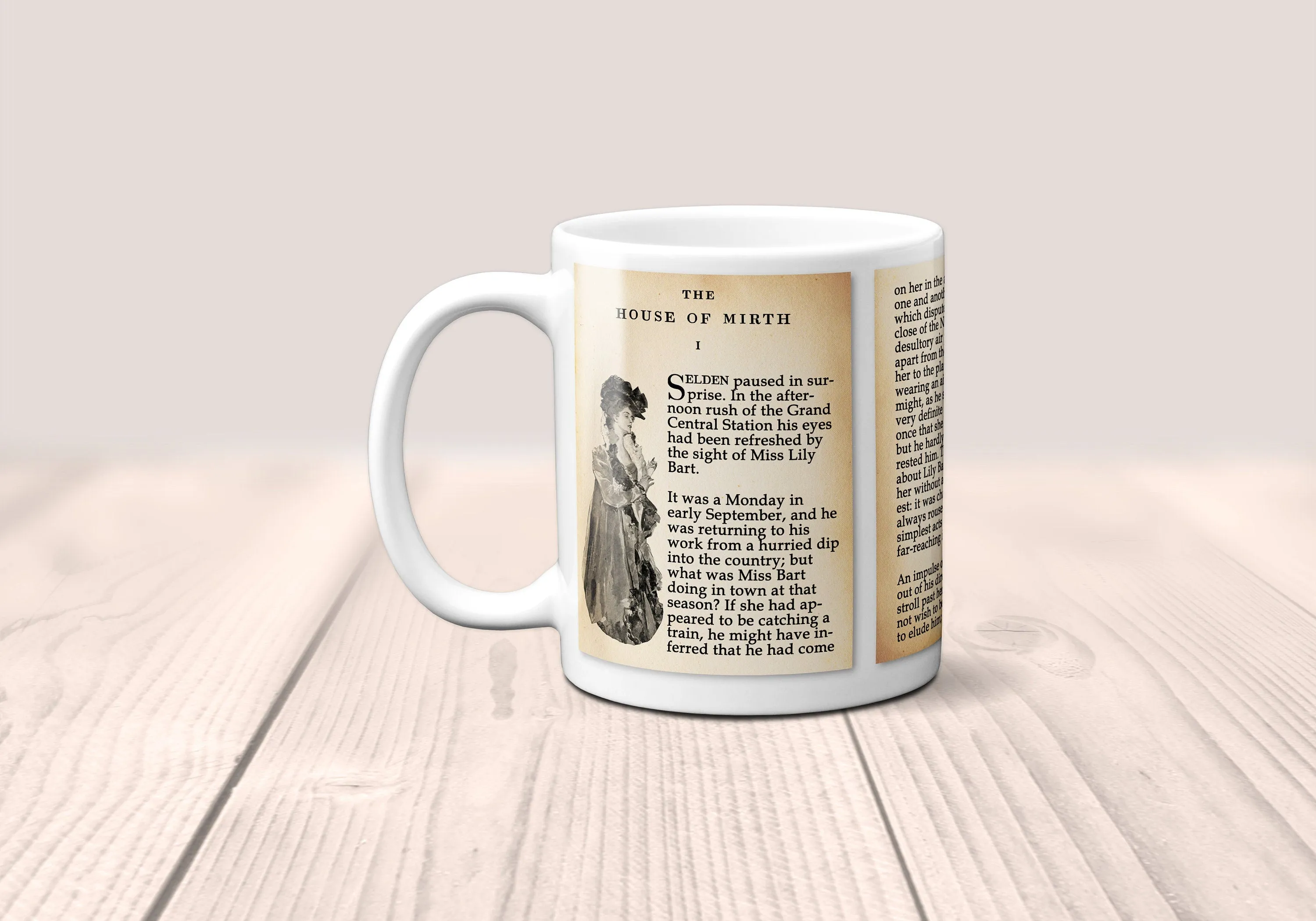 The House of Mirth by Edith Wharton Mug. Coffee Mug with House of Mirth book Title and Book Pages, Bookish Gift, Literature Mug, Book Lover