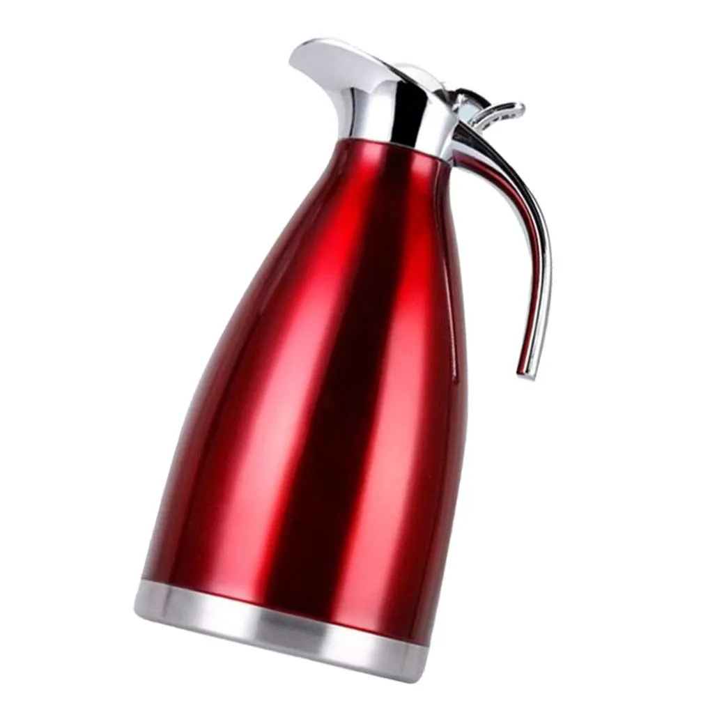 TOPBATHY 2L Stainless Steel Coffee Thermal Carafe Water Beverage Dispenser Insulated Vacuum Carafe Premium Grade Thermal Pot (Red)