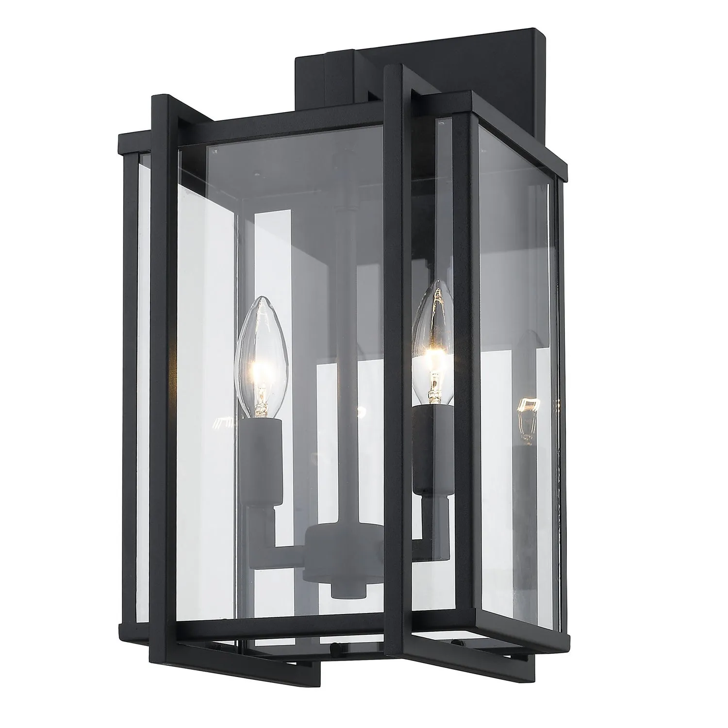 Tribeca Outdoor Wall Sconce in Natural Black with Clear Glass