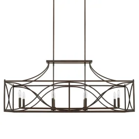 TYBEE EIGHT LIGHT ISLAND PENDANT CHANDELIER, NORDIC GREY