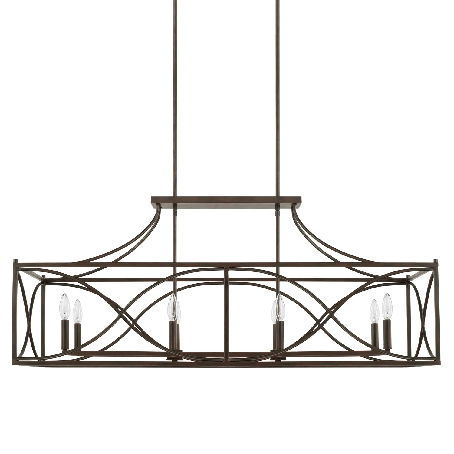 TYBEE EIGHT LIGHT ISLAND PENDANT CHANDELIER, NORDIC GREY