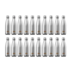 USHA SHRIRAM Insulated Stainless Steel Water Bottle (1L - Pack of 20) | Hot for 18 Hours, Cold for 24 Hours | Water Bottle for Home, Office & Kids | Rust-Free, Durable & Leak-Proof | Silver