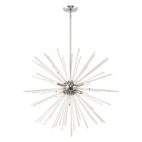 UTOPIA 8 LIGHT PENDANT CHANDELIER, POLISHED CHROME