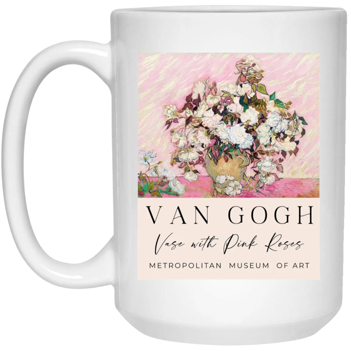 Van Gogh Vase Mug Pink Roses Coffee Mug