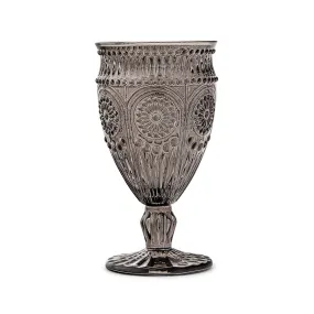 Vintage Style Pressed Glass Goblet - Black