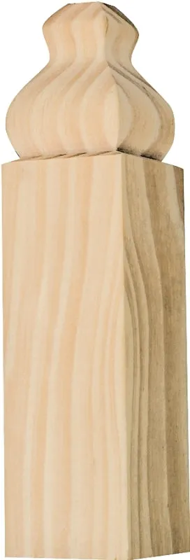 Waddell OBTB52 Trim Block Moulding, 6-1/2 in L, 1-1/8 in W, 1-1/8 in Thick, Pine Wood :EA: QUANTITY: 1