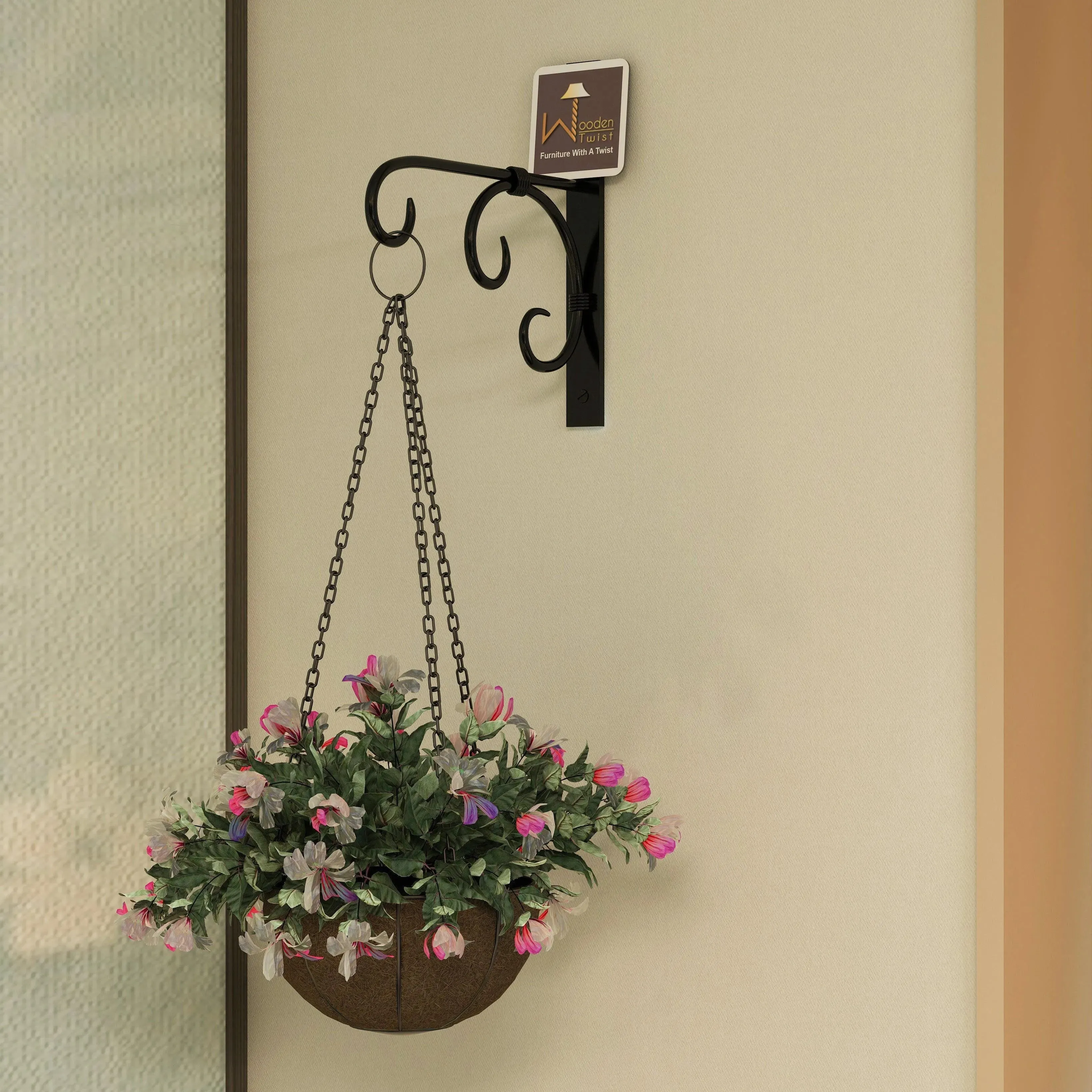 Wall Mounted Metal Bracket for Hanging Pot Set of 2