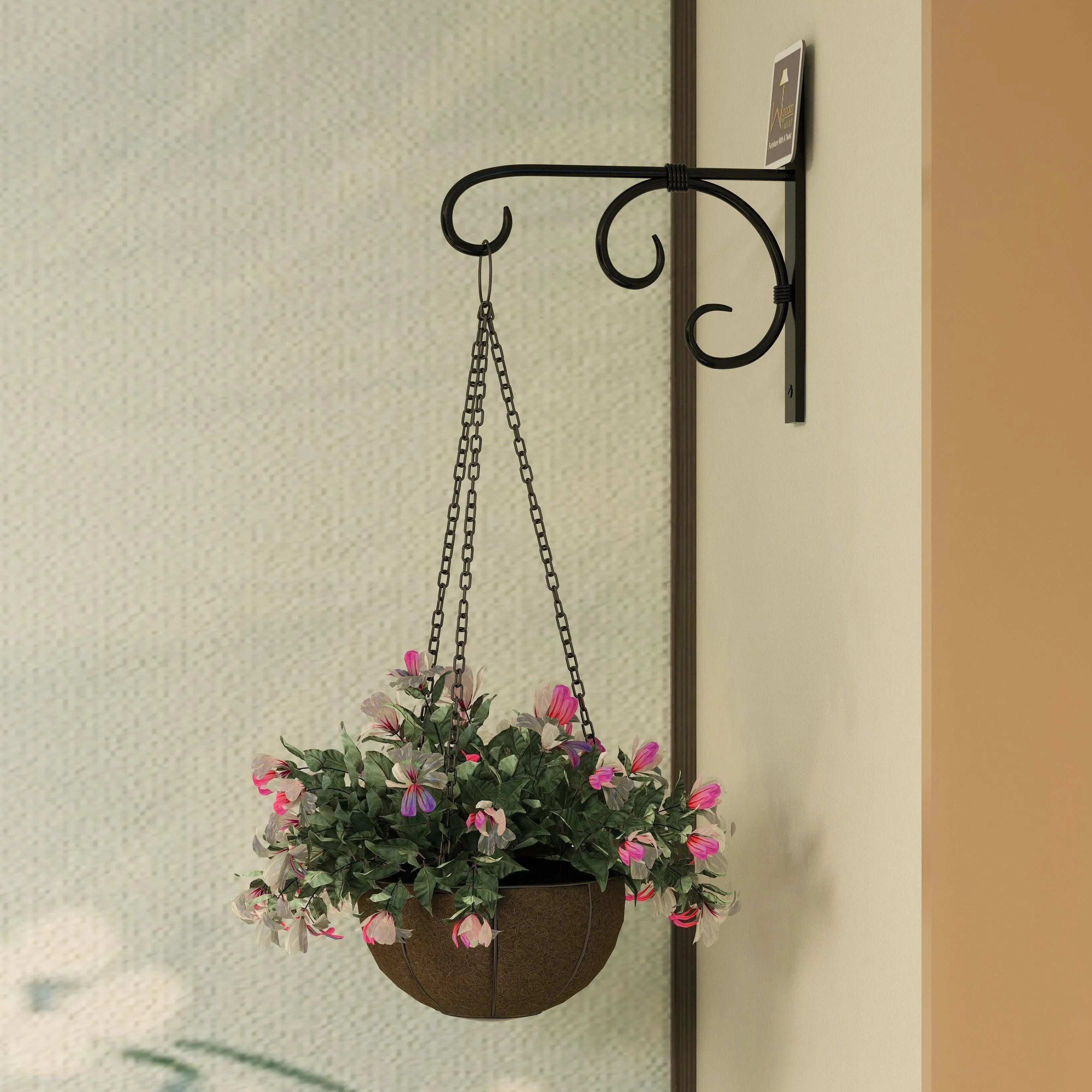 Wall Mounted Metal Bracket for Hanging Pot Set of 2