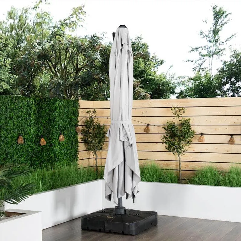 Weatherking Lazio 4x3m Parasol & Base - Light Grey