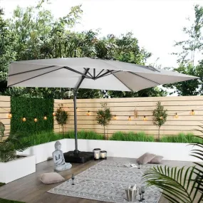 Weatherking Lazio 4x3m Parasol & Base - Light Grey