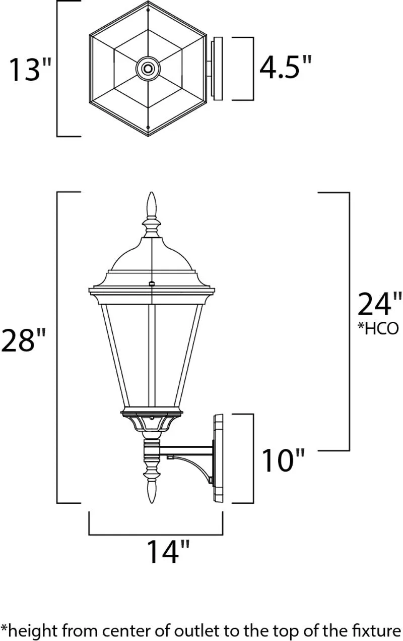 Westlake 28" 3 Light Outdoor Wall Mount in Black