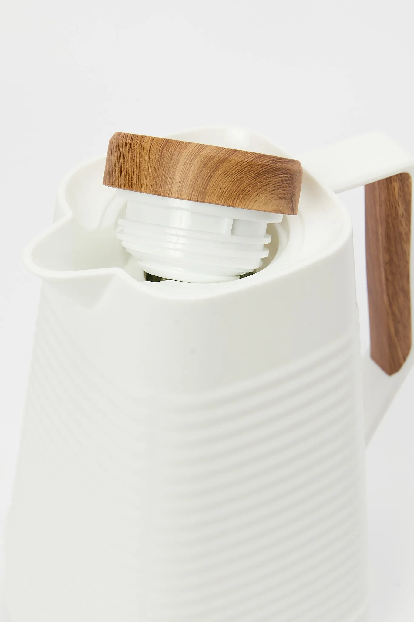 White Striped Vacuum Flask (1 Ltr)