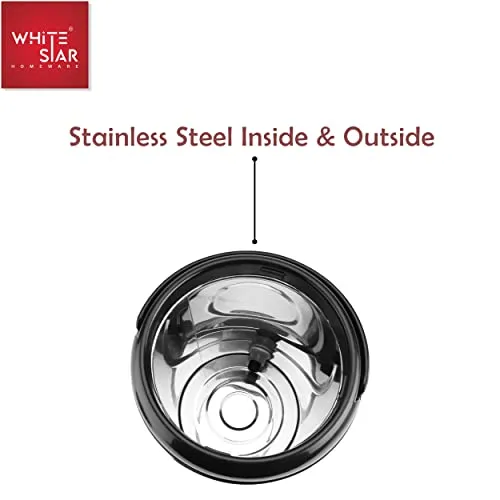 WHITESTAR Stainless Steel Water Containers with Tap for Office Home Kitchen (10 Liters, Silver) Easy to Carry Handle, Lightweight & Highly Durable - Hot and Cold Water Jug Upto 4-5 Hours