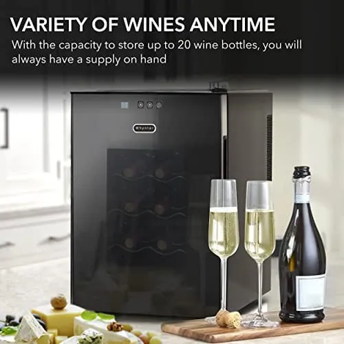 Whynter WC-201TD/WC-201TDa 20 Bottle Freestanding Thermoelectric Wine Cooler with Mirror Glass Door