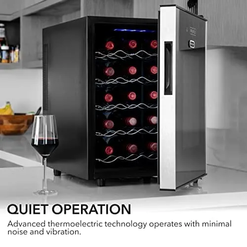 Whynter WC-201TD/WC-201TDa 20 Bottle Freestanding Thermoelectric Wine Cooler with Mirror Glass Door