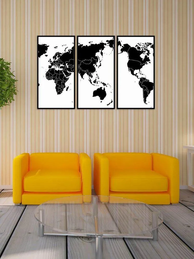 World Map Cloth Art 3pcs