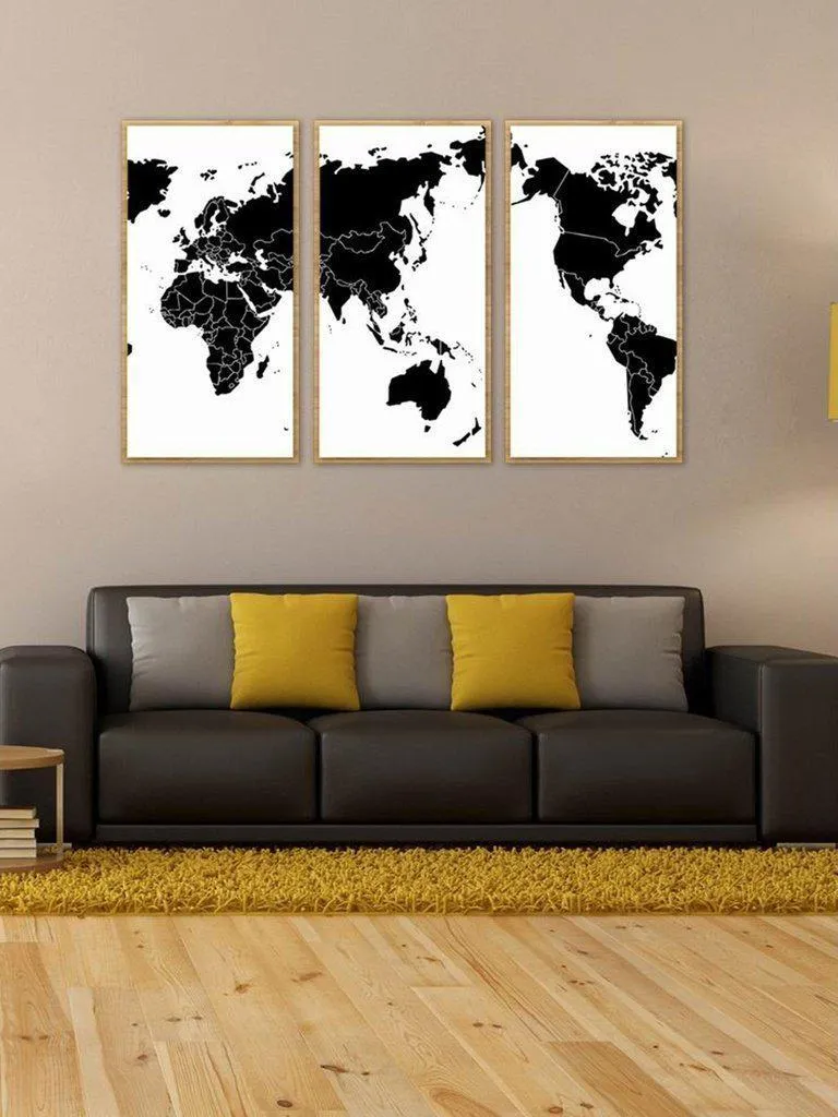 World Map Cloth Art 3pcs