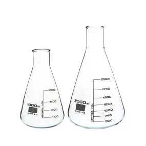 Z Glass Borosilicate 3.3 Glass Conical Flask 1000 ml, 2000 ml with Graduation Marks, Set of 2 Conical Flask